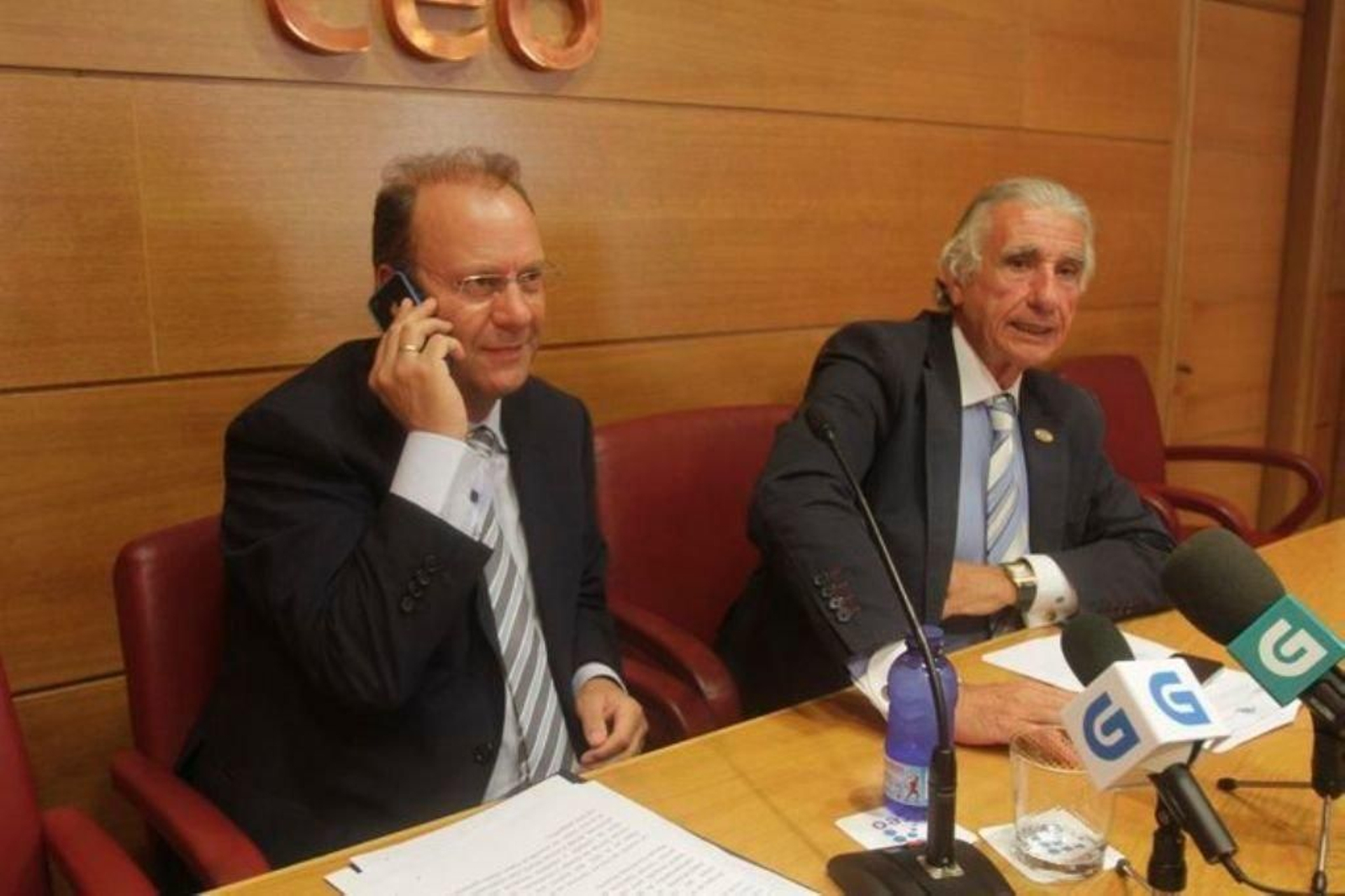 Pérez Canal, vicepresidente de la CEG, y Fernández Alvariño, que dejó vacante la presidencia.
