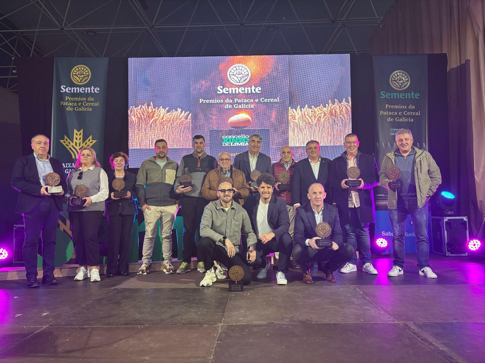 Los ganadores con Touriñán