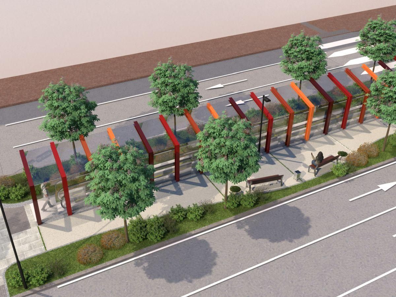 Infografía de la transformación de la Gran Vía entre Plaza España y Plaza América.