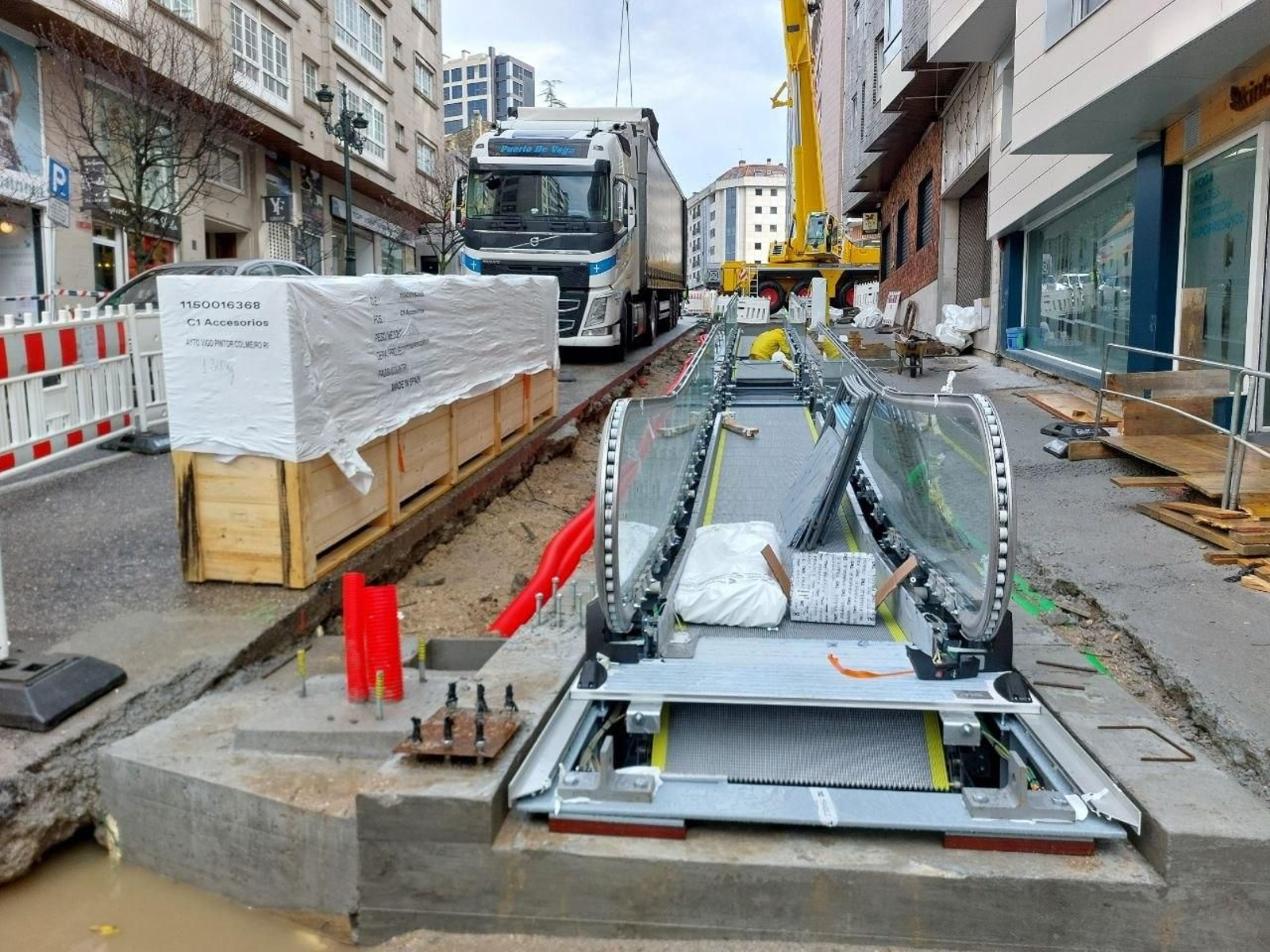 Las obras en las calles se vieron afectadas recientemente por el temporal.