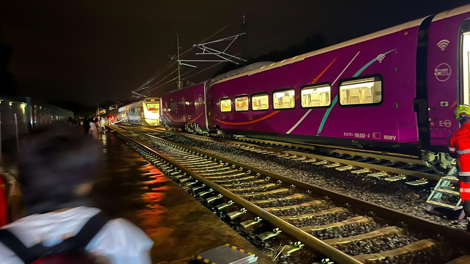 El tren que sufrió la avería y obligó el desalojo de los pasajeros en Taboadela, Ourense.
