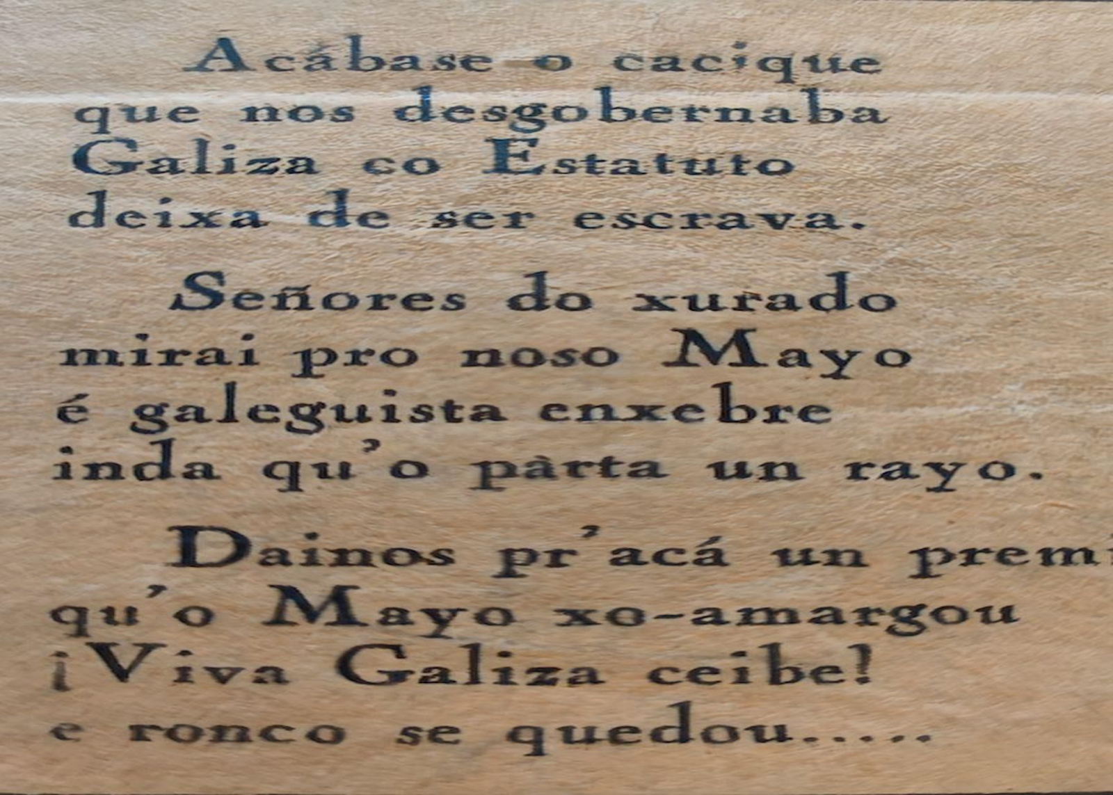 Viva Galicia Ceibe en el 36 antes de estallar la guerra.
