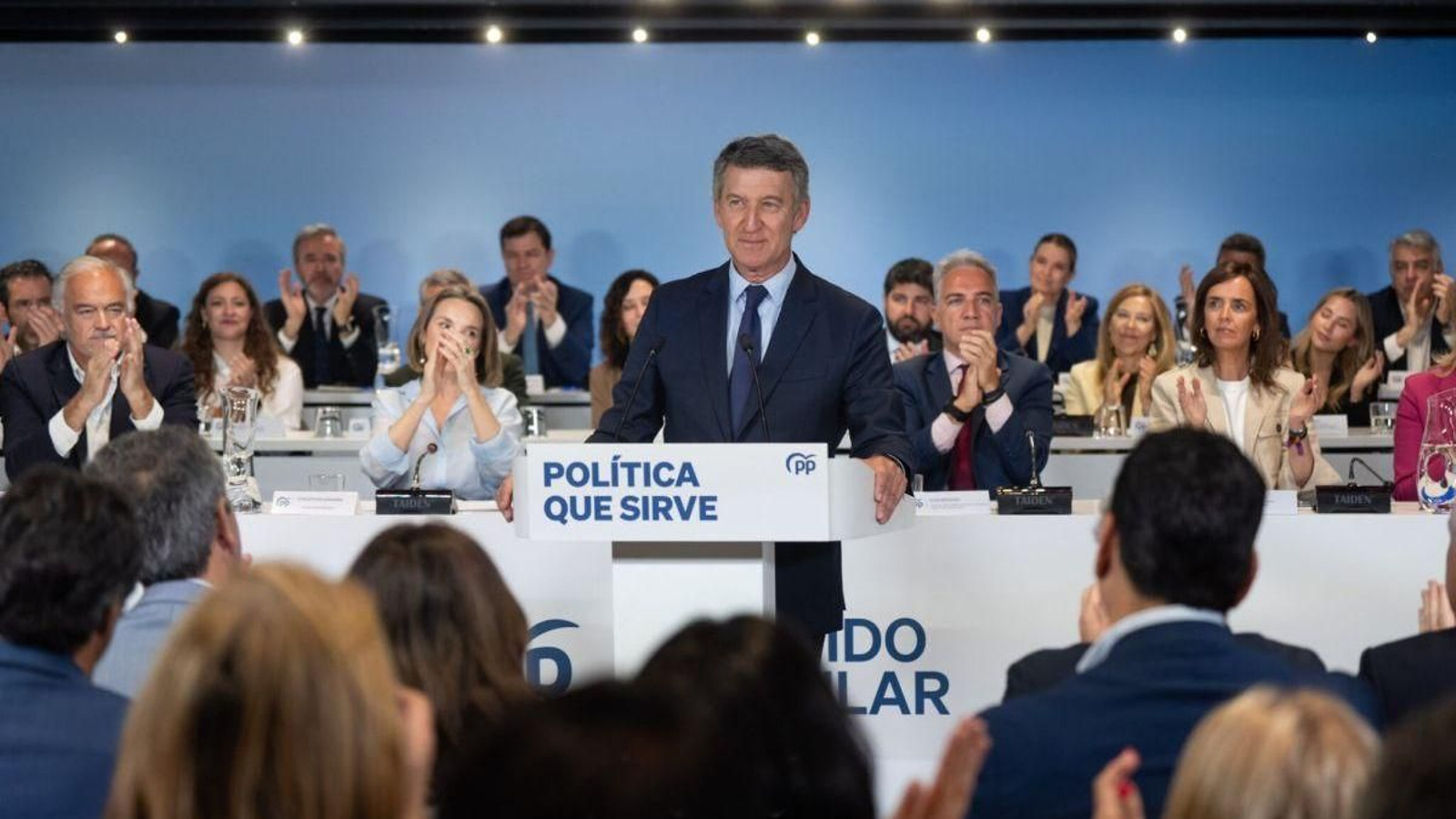 Alberto Núñez Feijóo, durante la Junta Directiva Nacional del Partido Popular.