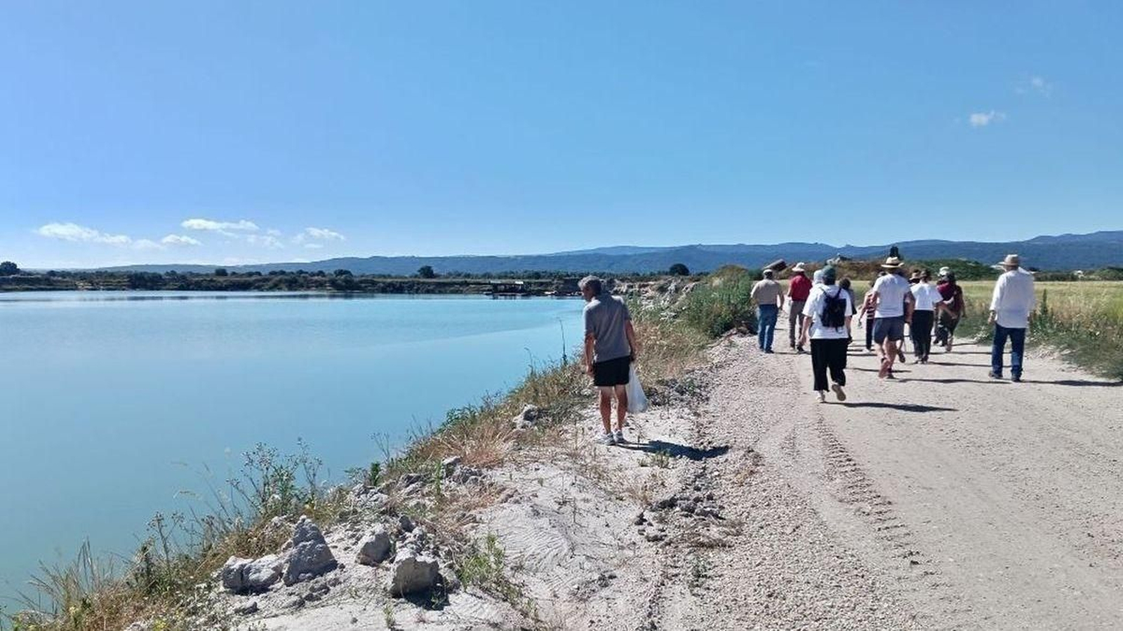 Un momento de la ruta por las areneras de Sandiás.