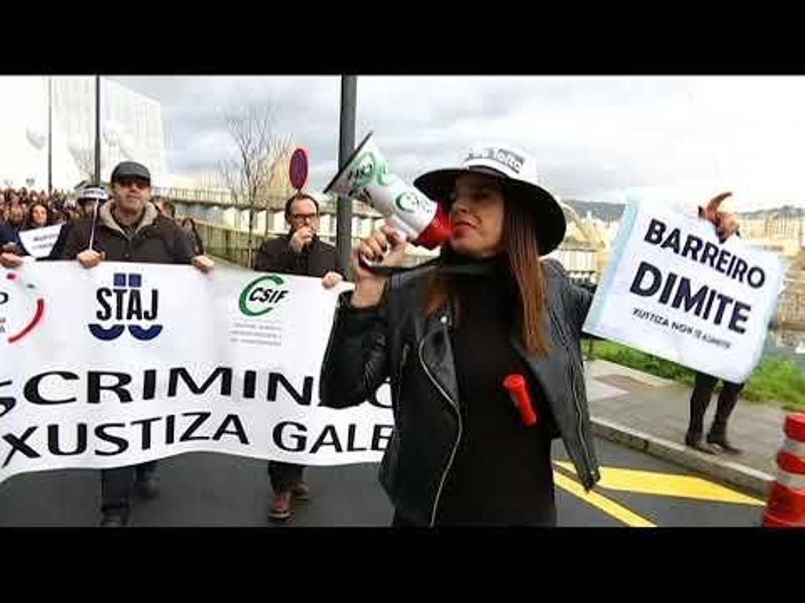 Manifestación de los funcionarios de Justicia en Ourense
