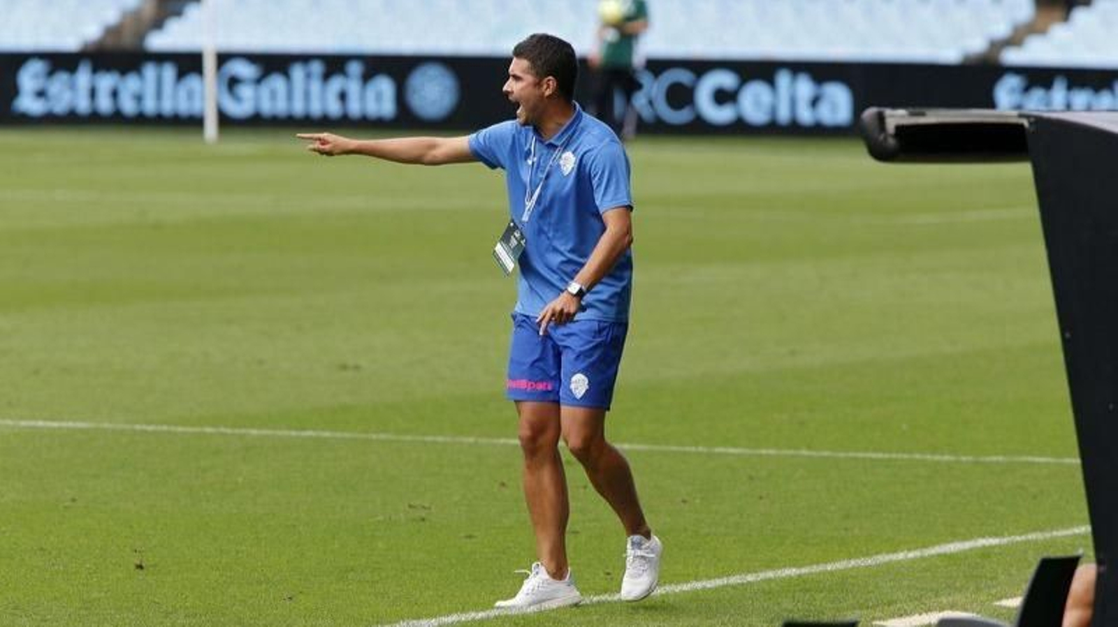 Fran Justo, en el play off de ascenso en Balaídos.
