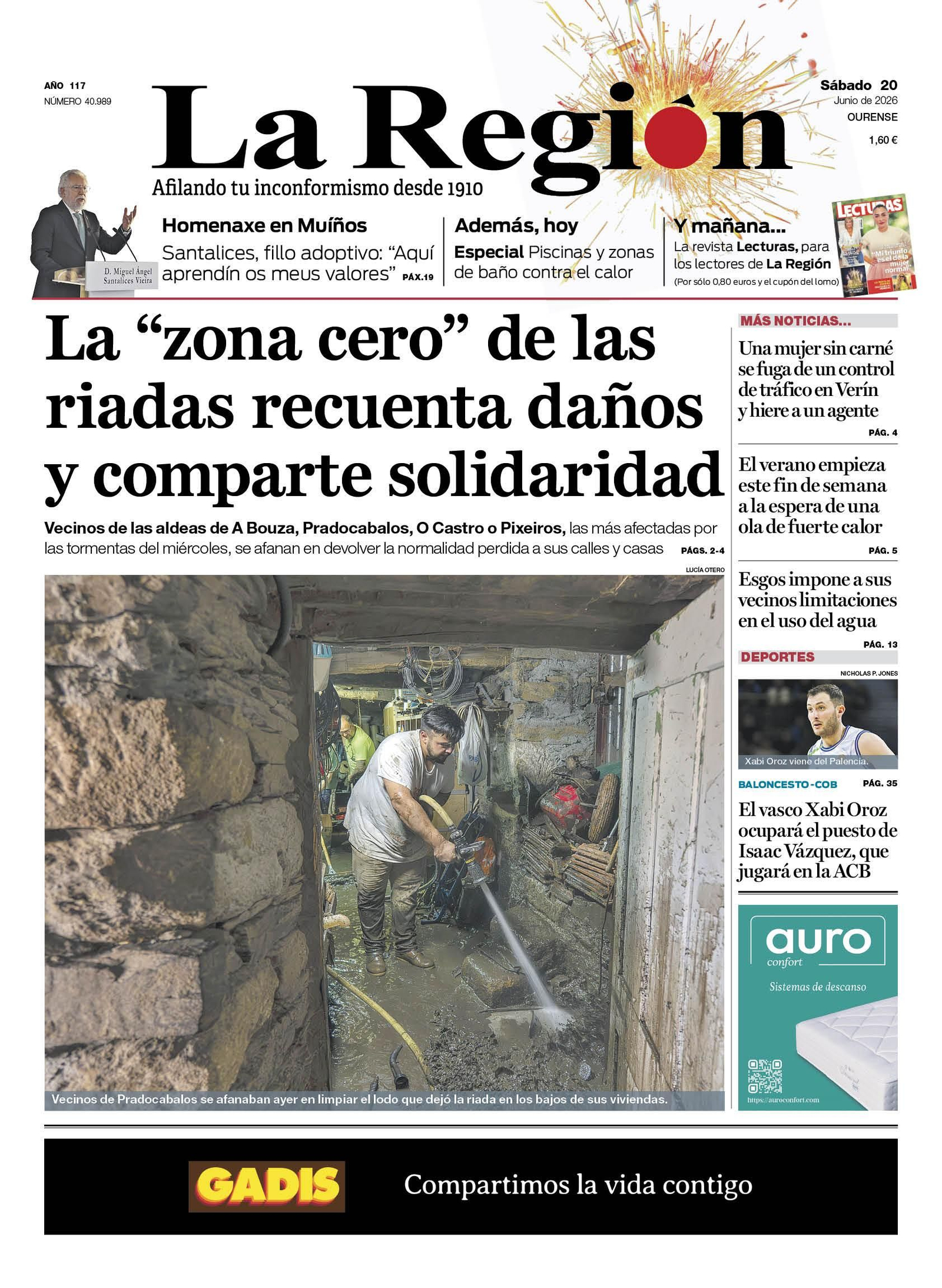Los titulares de La Región de este sábado, 20 de junio