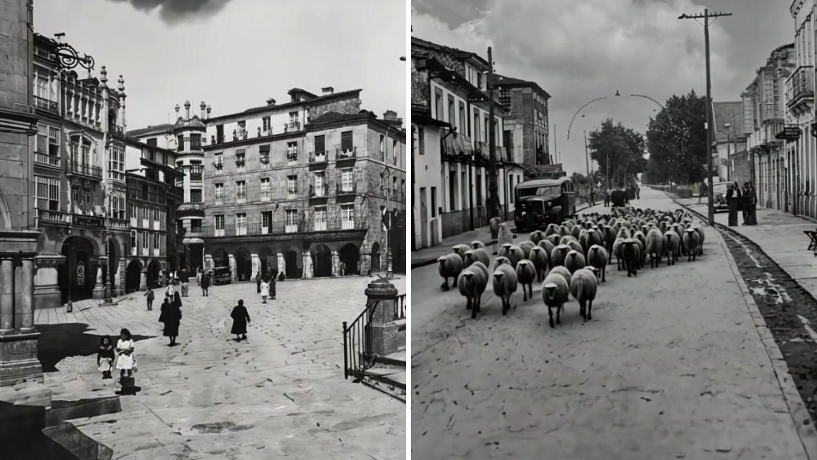 Imagenes de Ourense en el pasado generadas por IA