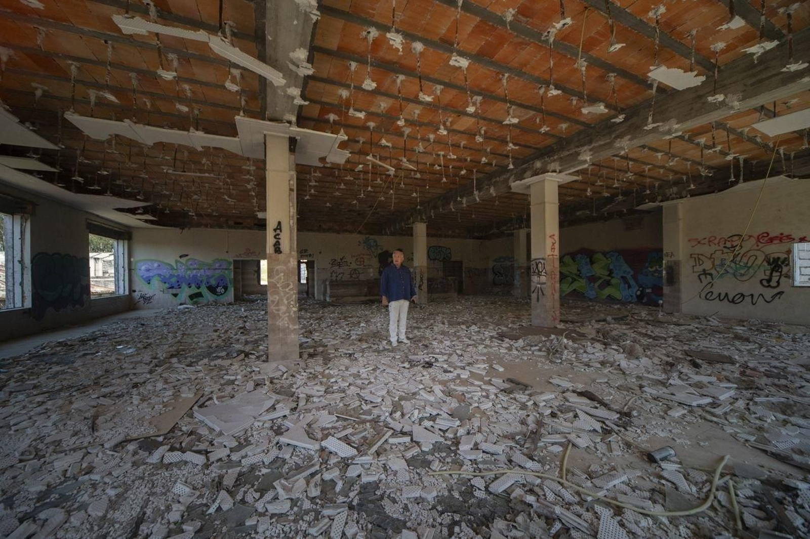 Daños visibles en la antigua instalación psiquiátrica