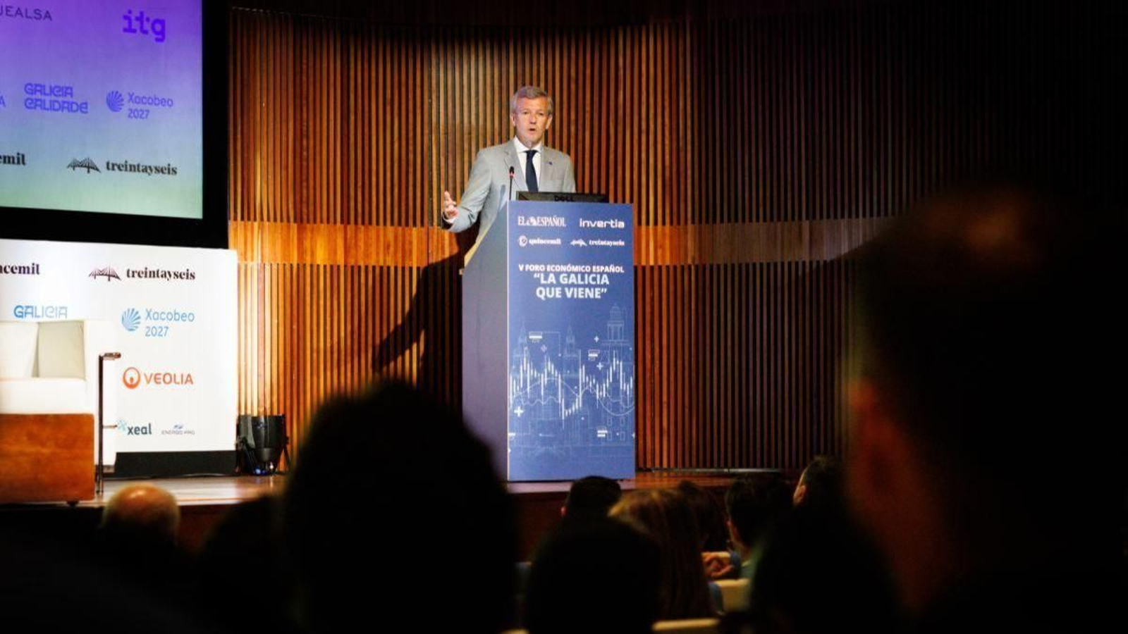 Alfonso Rueda, durante una conferencia en A Coruña.