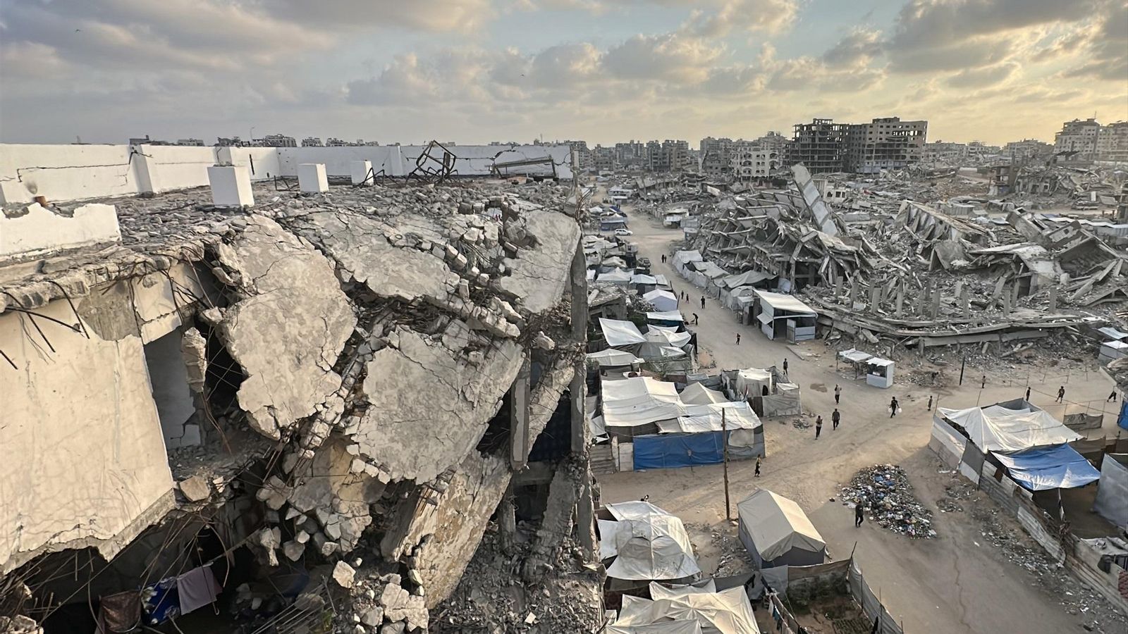 Edificios derrumbados en Gaza