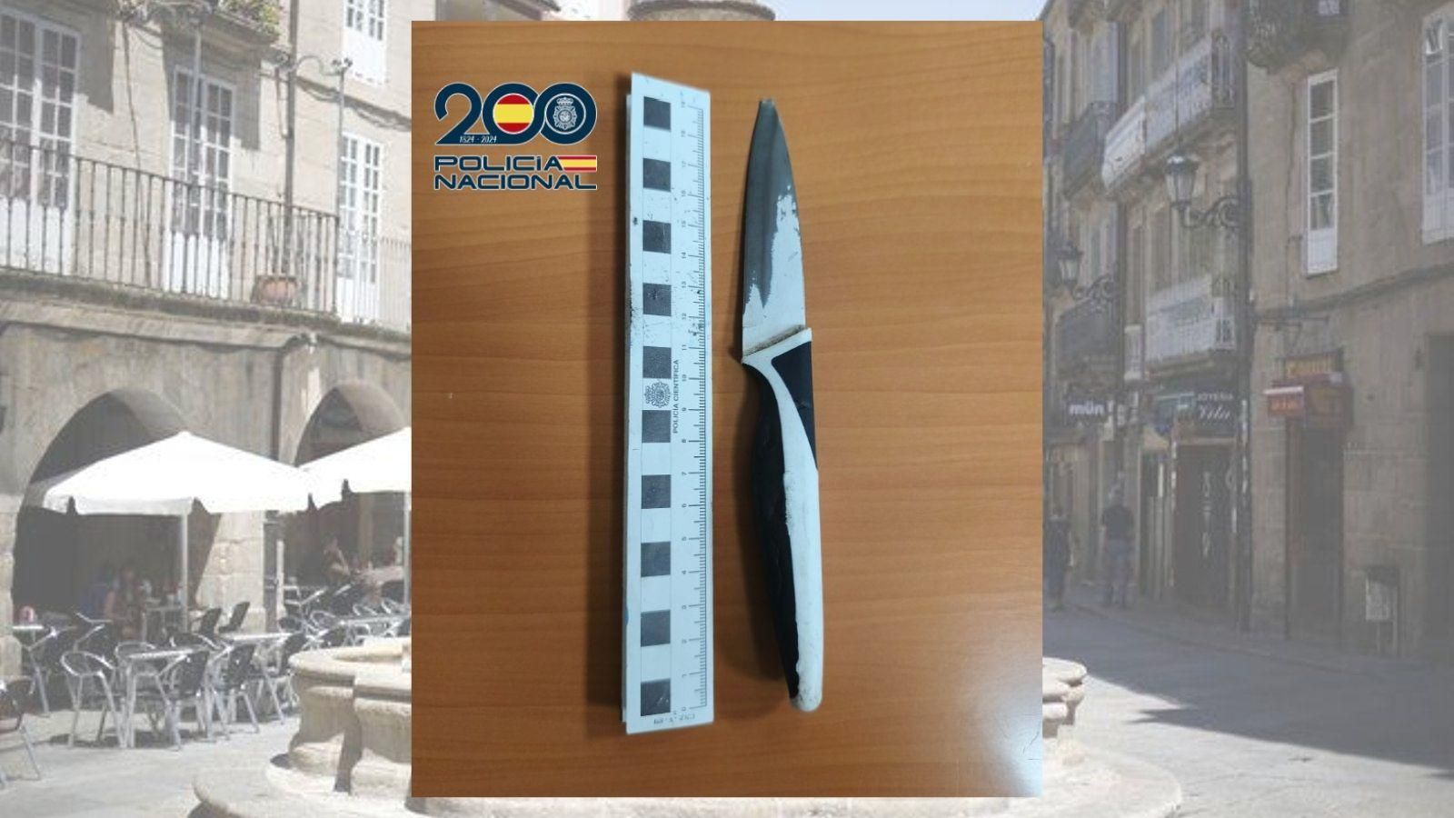 El cuchillo utilizado en el intento de robo