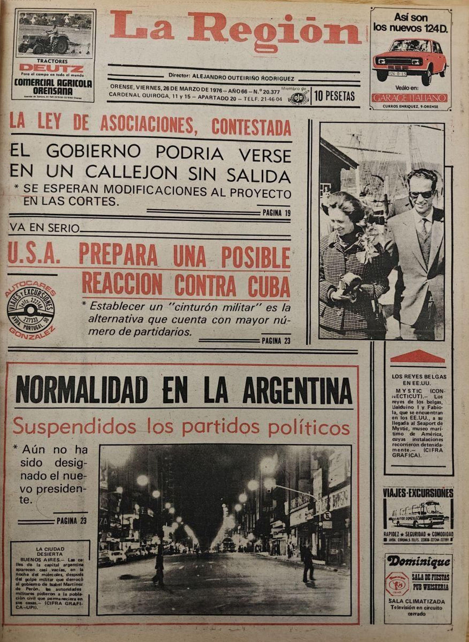 La portada de La Región de 1976.