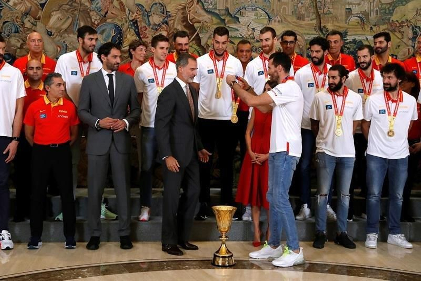 La celebración de la selección Española por el Mundial de Baloncesto