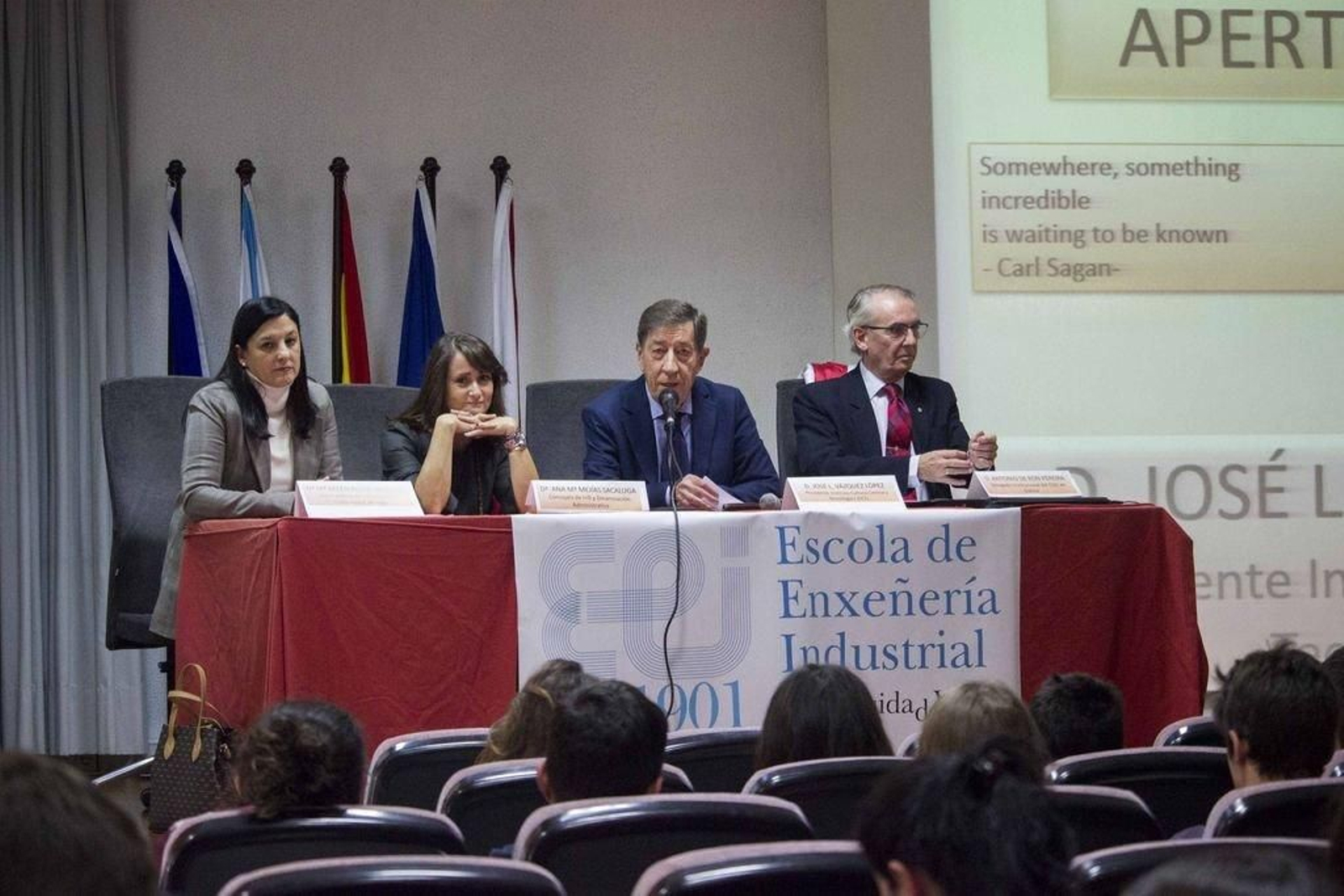Belén Rubio, Ana Mejías, J.L. Vázquez y Antonio de Ron.