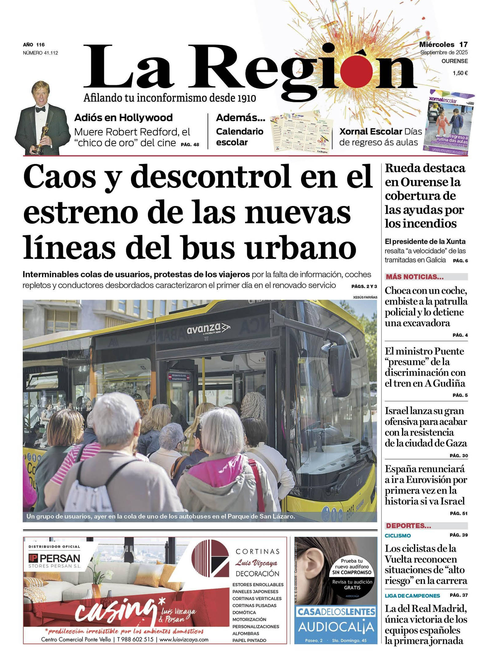 La portada de La Región