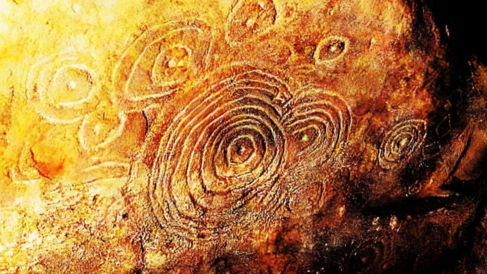 Imaxe interpretada como un eclipse en Loughcrew (modificada de K. C. Rhodes).