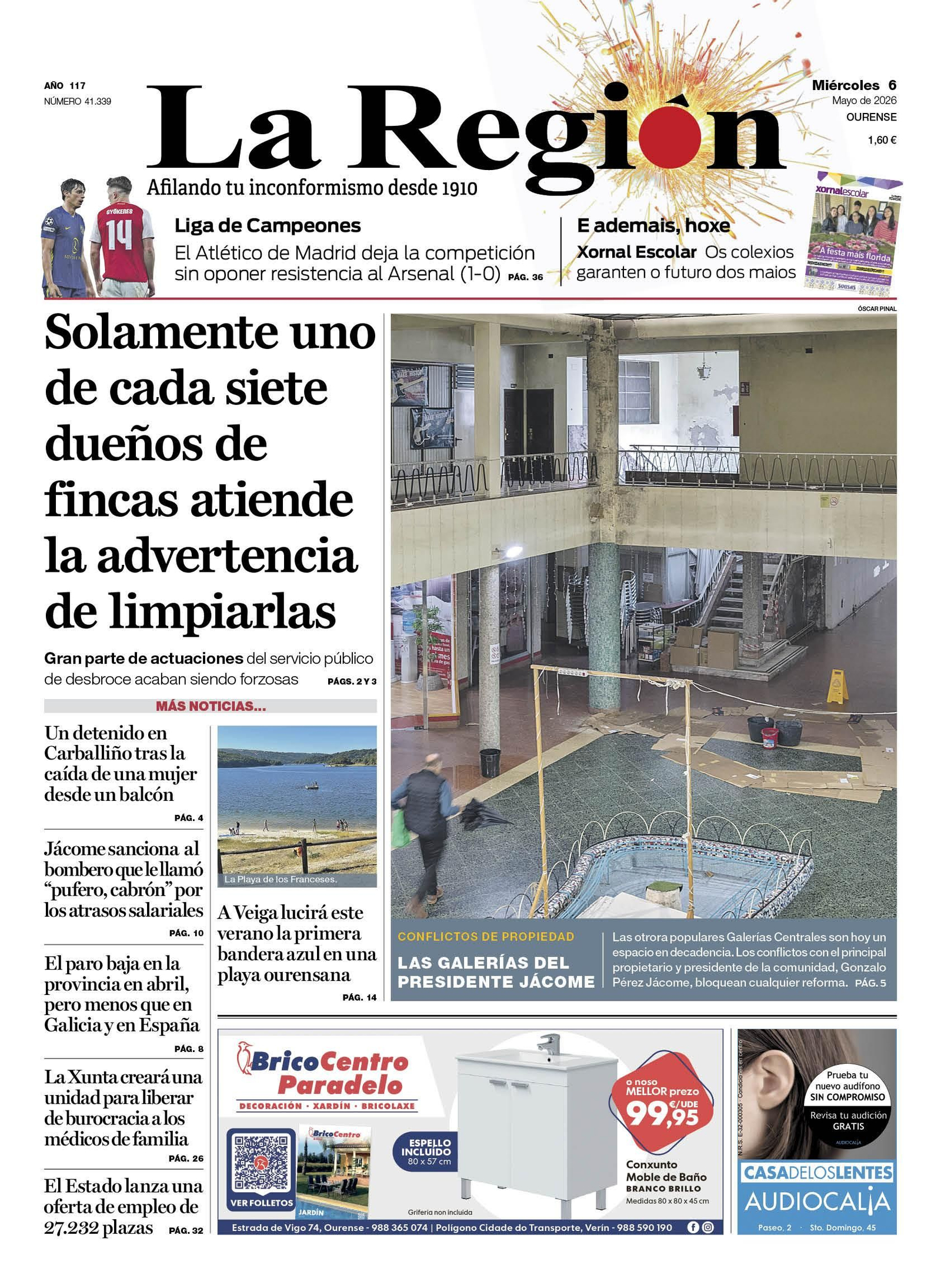 La portada de La Región.