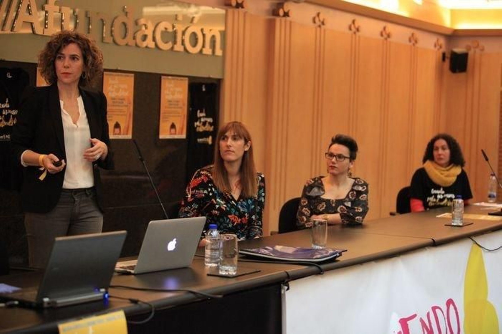 OURENSE 17/03/2018.- Jornada divulgativa sobre endrometrosis. Carmen Varila, Martina Gonzáelz, Belén Fernádnez, Iria Villar.  José Paz