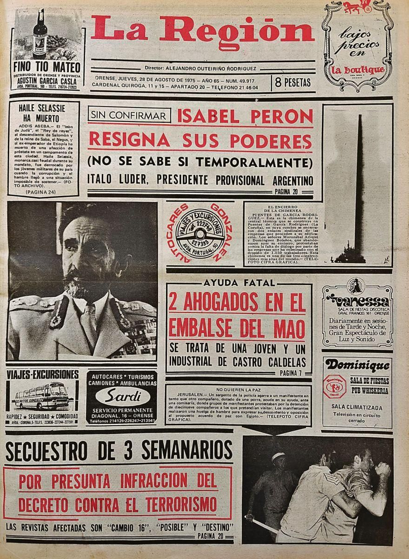 Primera página de 1975.