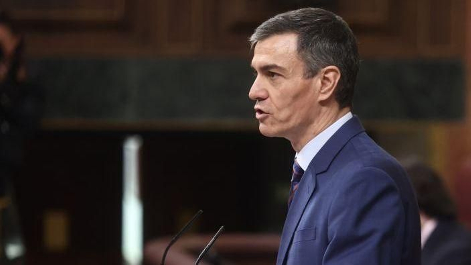 El presidente del Gobierno, Pedro Sánchez, interviene durante una sesión de control al Gobierno.