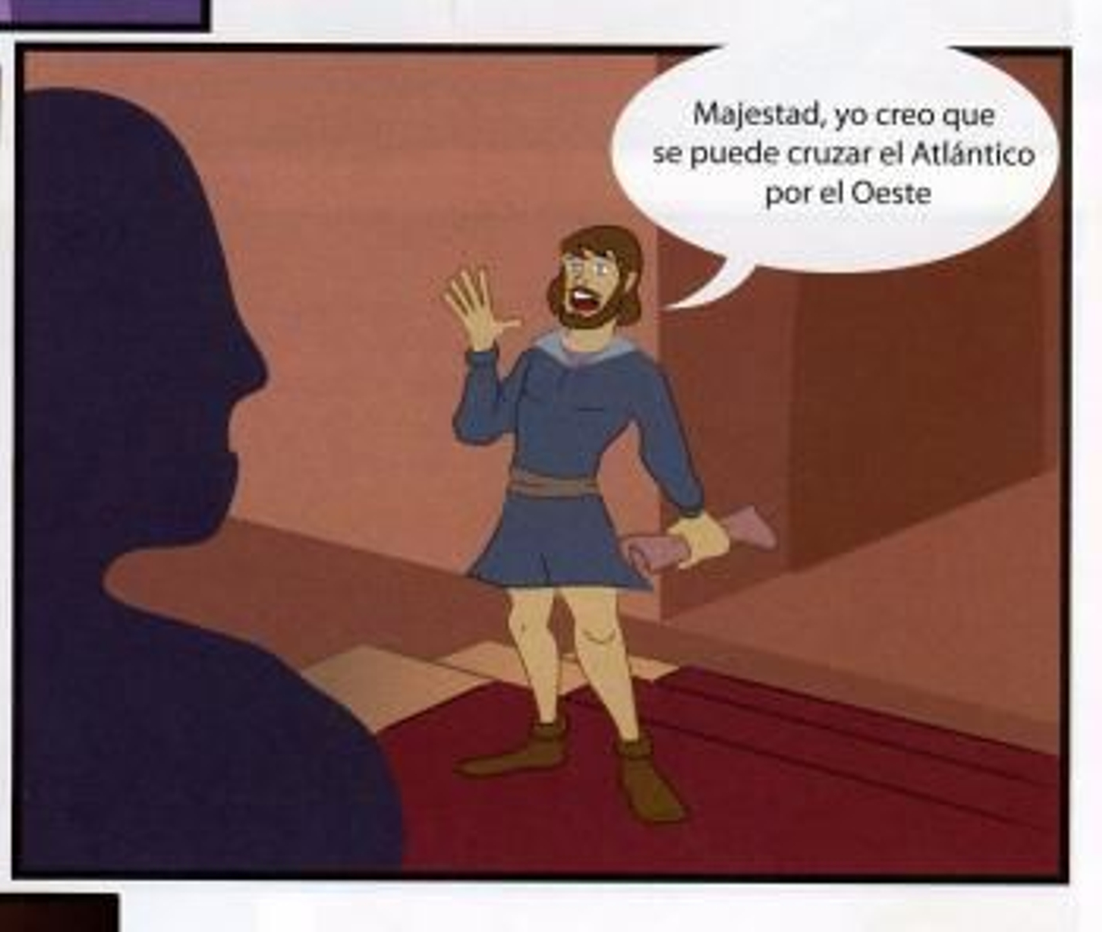 Viñetas del cómic 'Cristóbal Pedro Colón' que ilustran la tesis recogida en el libro del vigués Alfonso Philippot Abeledo.