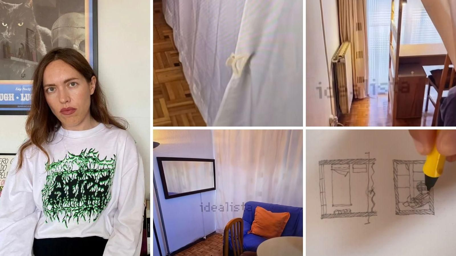 La influencer ourensana Le Petit Pato junto a imágenes del último anuncio que ha publicado.