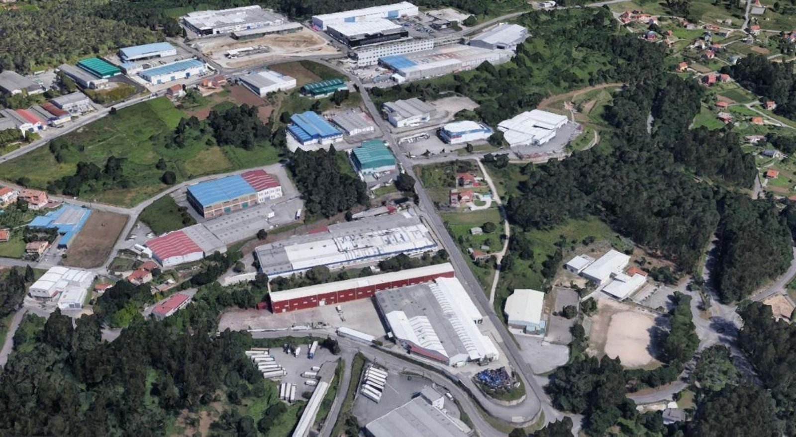 Vista parcial del Polígono empresarial de Monte Faquiña, en Mos.