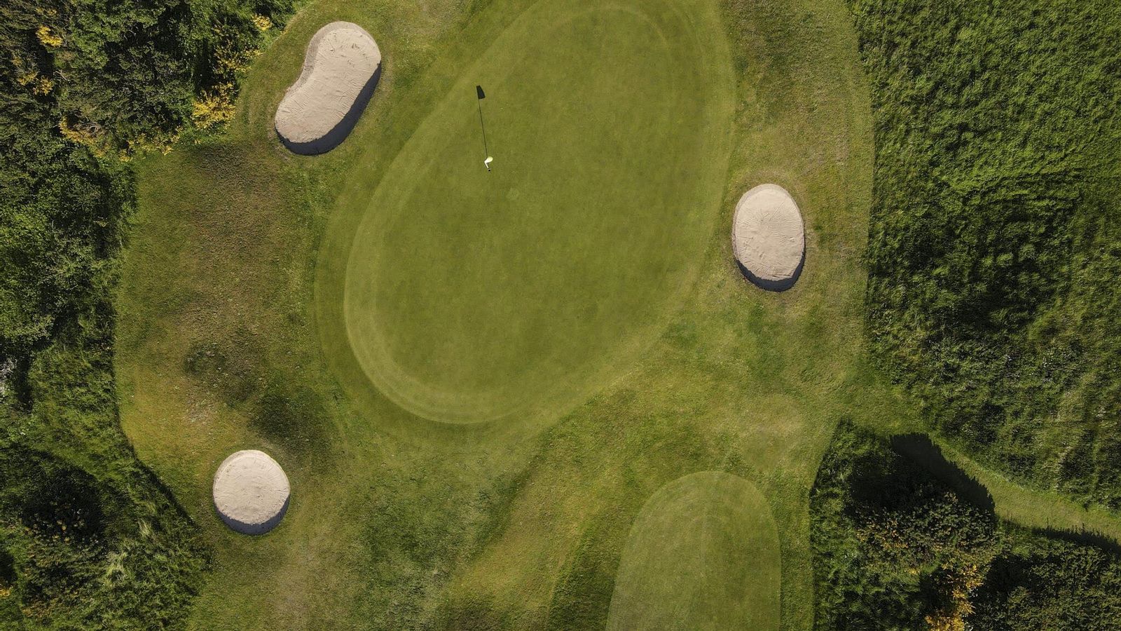 Campo de golf de Royal Dornoch, en Escocia, a vista de pájaro