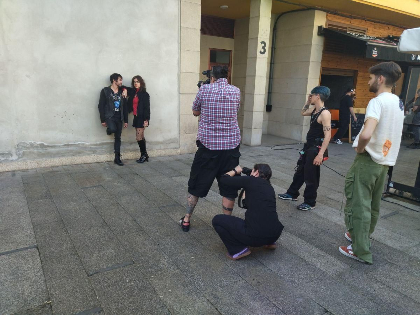 Preparativos del rodaje de una escena de “Dopamina Zero”.