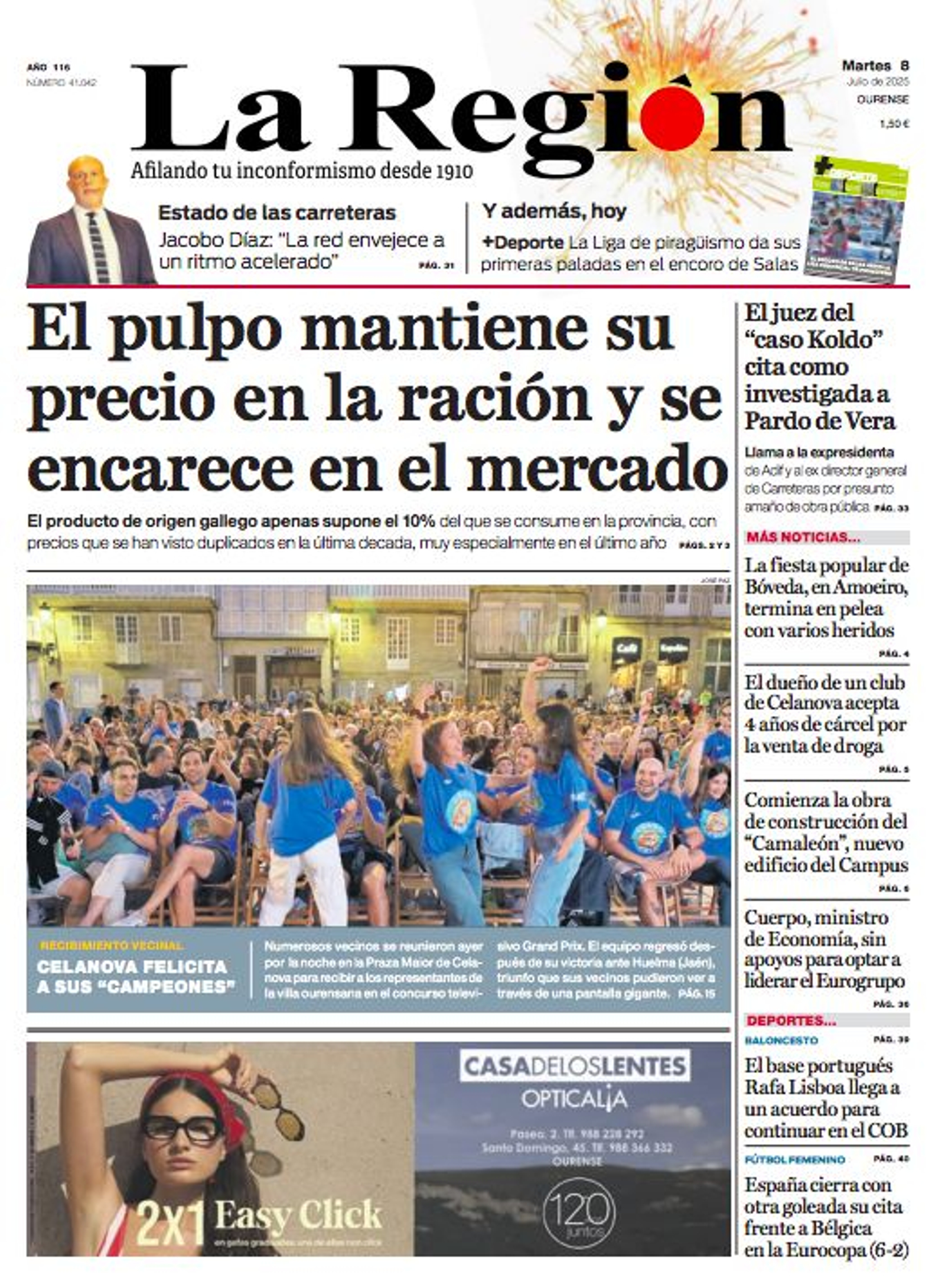 La portada de este martes.