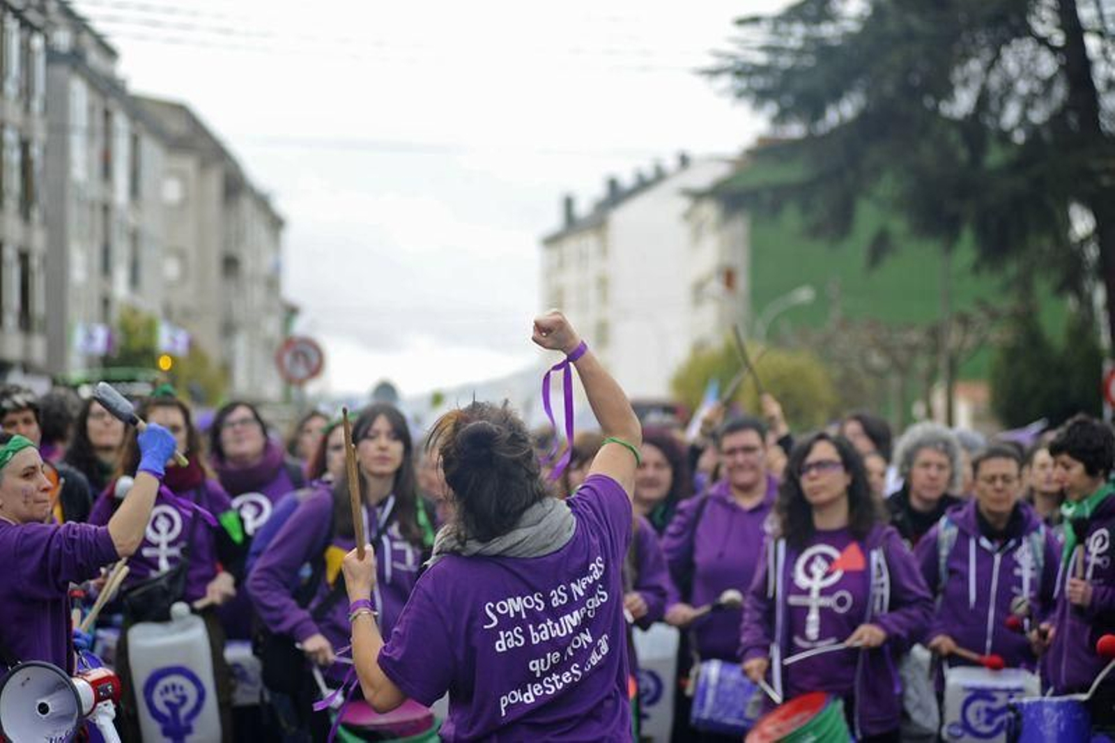 Foto de archivo de la manifestación feminista en Verín el 1M. (Foto: Martiño Pinal).