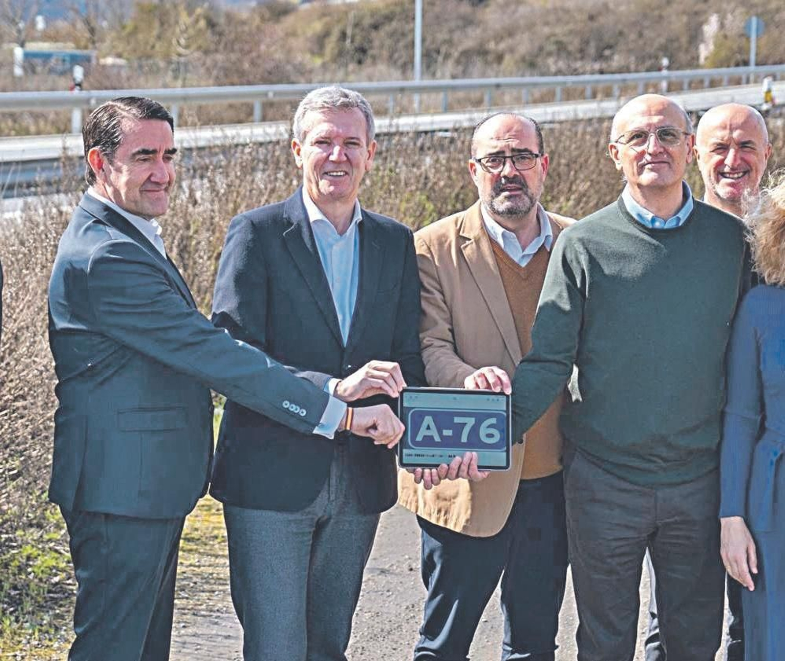 Morala, Rueda, Suárez-Quiñones y Celso Delgado reivindican la A-76.