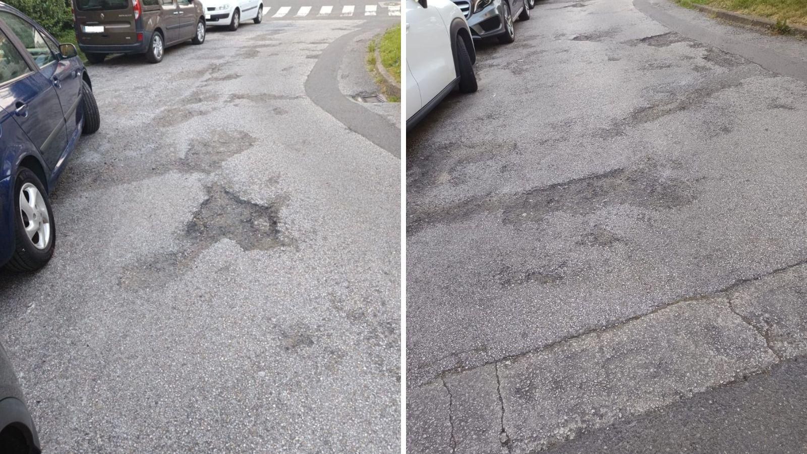 Calles con cráteres