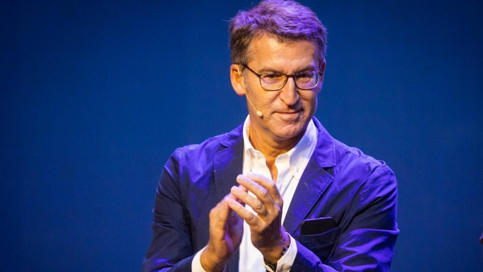 Feijóo, en la convención del PP en Valencia, este sábado.