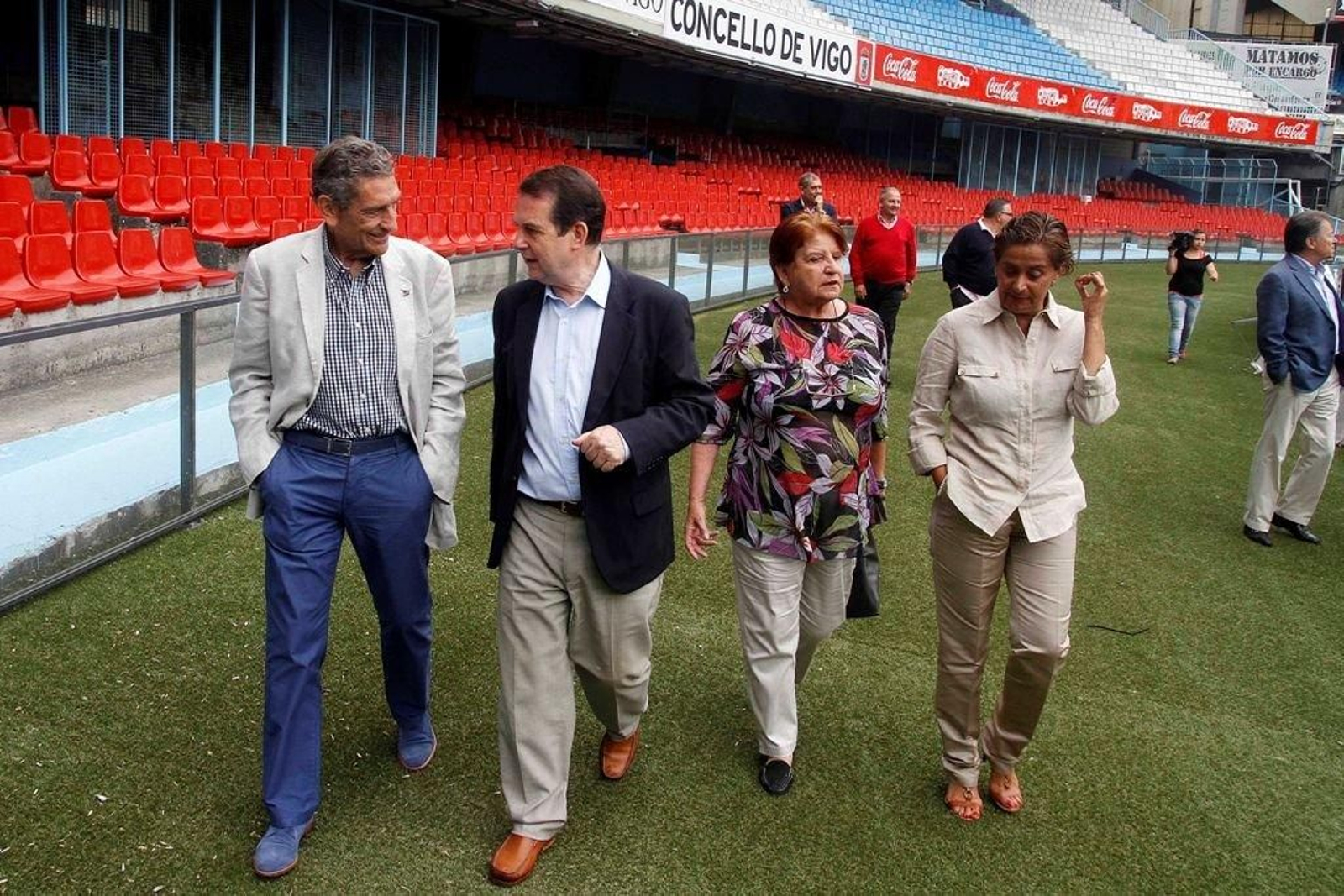 Carlos Mouriño, Abel Caballero y Carmen Avendaño, en agosto de 2013.