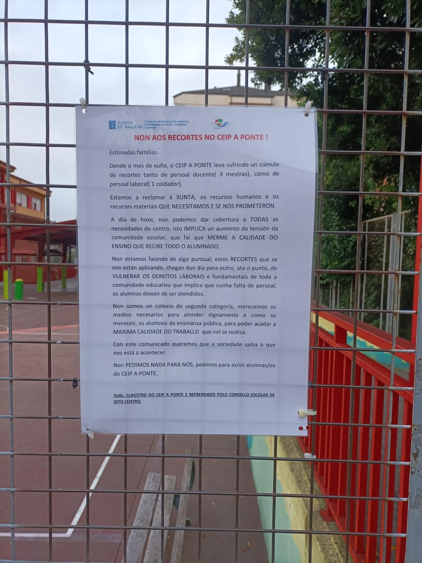 Mensaje en el centro.