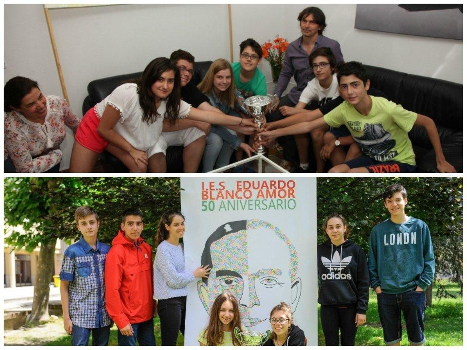 Alumnos del IES O Couto y del IES Blanco Amor.