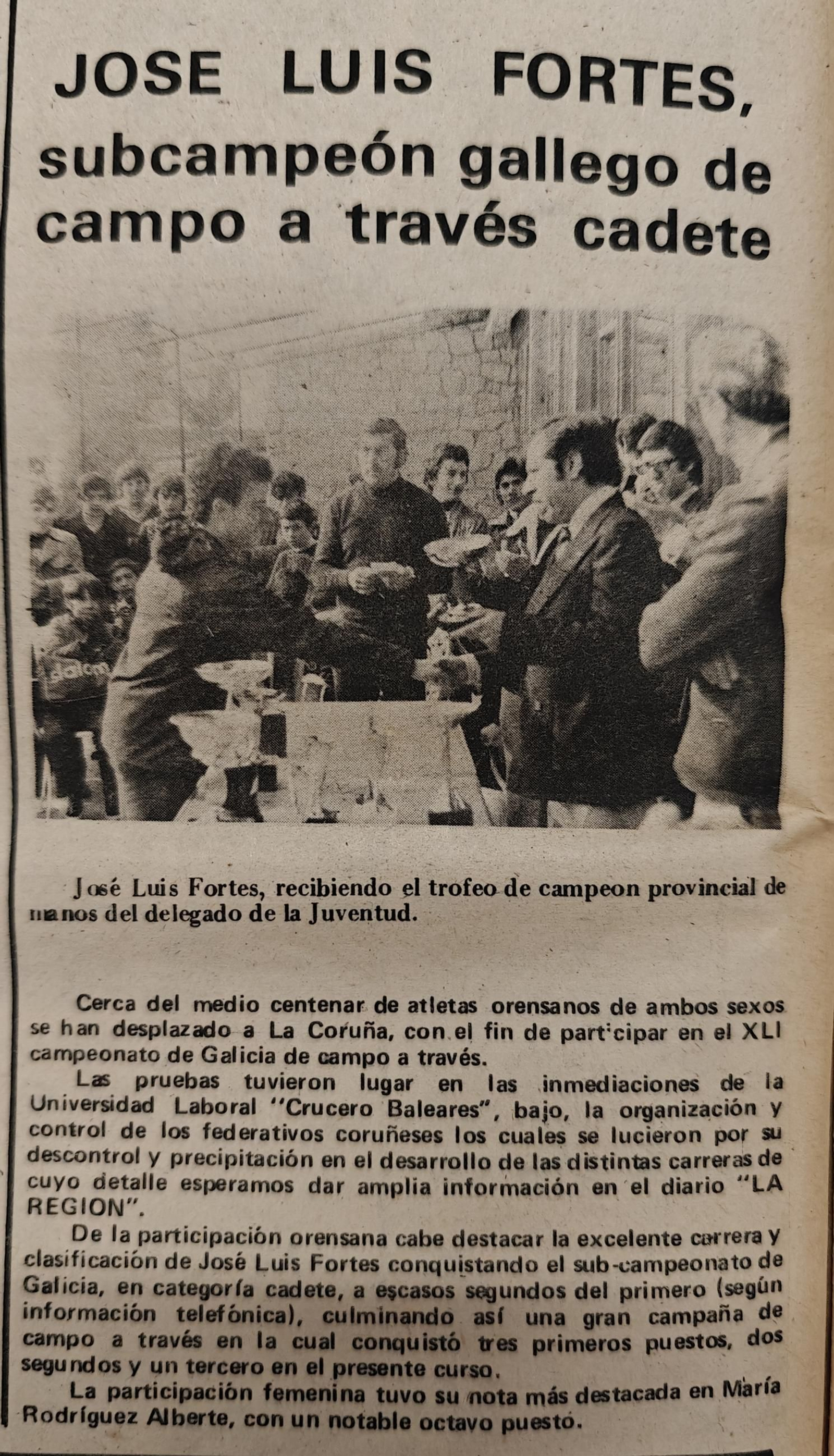 Jose Luis Fortes, subcampeón gallego.