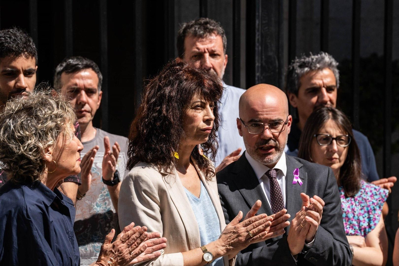 Minuto de silencio en el Ministerio de Igualdad.