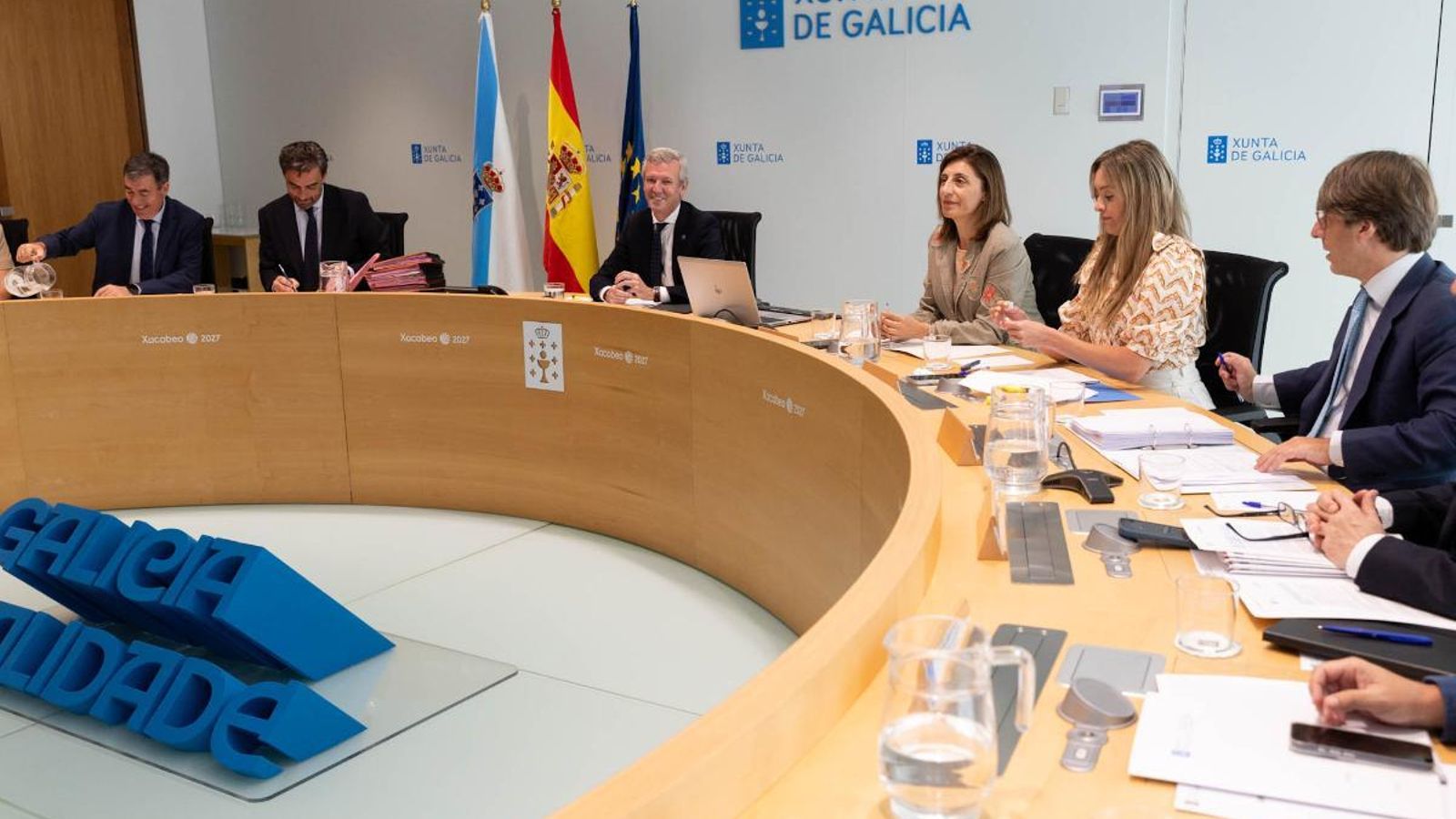 El presidente Rueda durante el Concello de la Xunta
