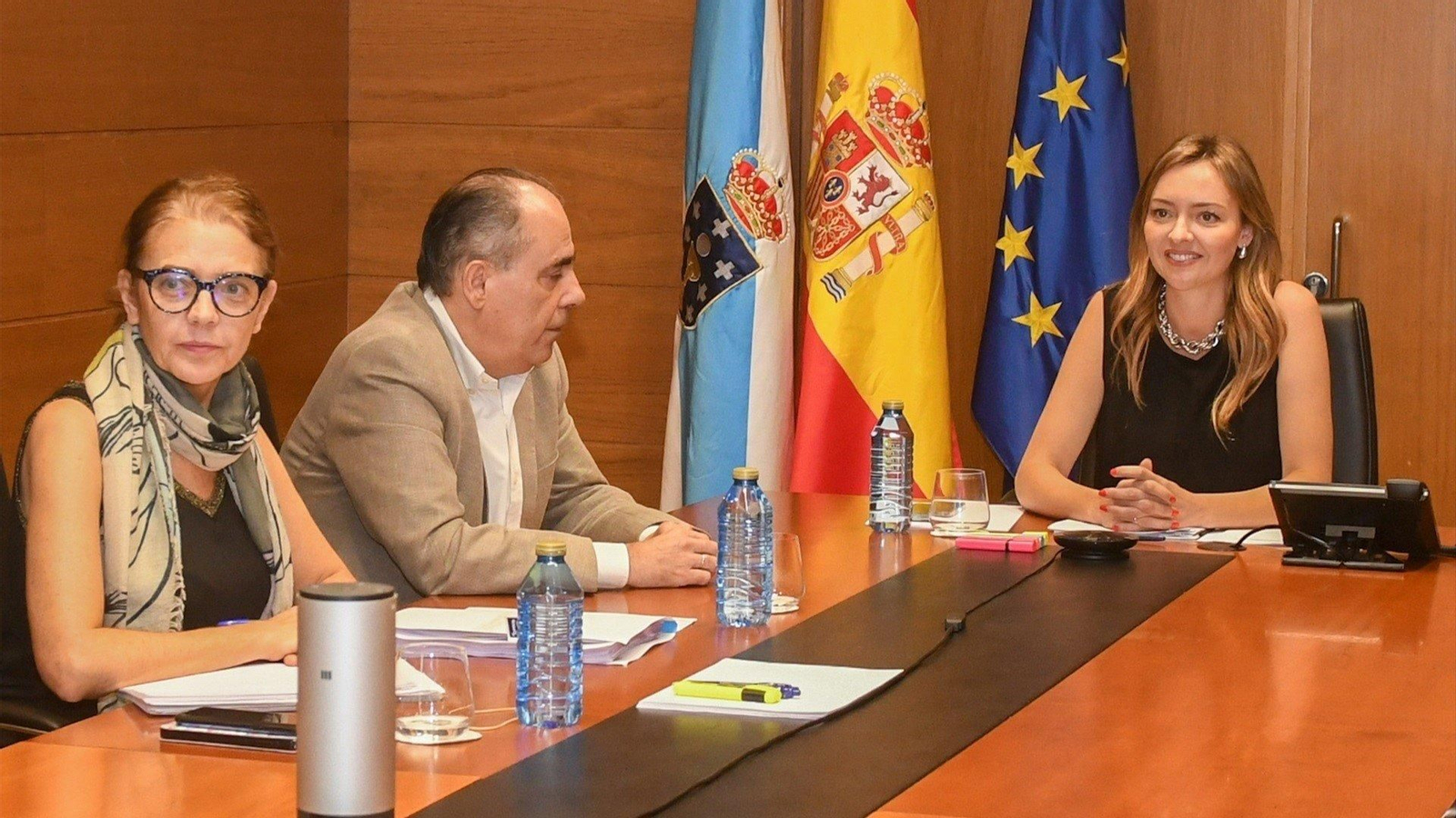 La conselleira de Política Social e Igualdade, Fabiola García, participa por videoconferencia en la Conferencia Sectorial de Inmigración. EP