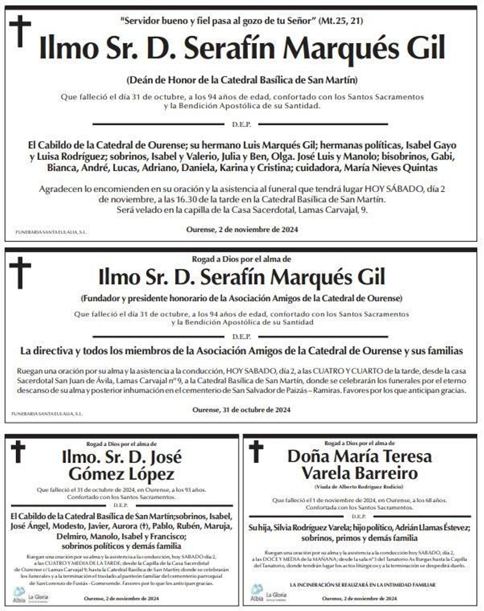 Esquelas 2 de noviembre
