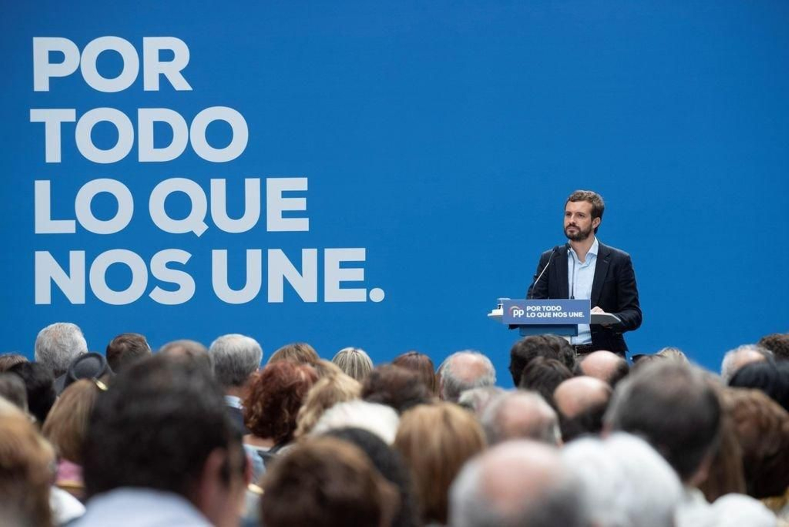 Casado, durante su intervención en el acto del PP en Vitoria.