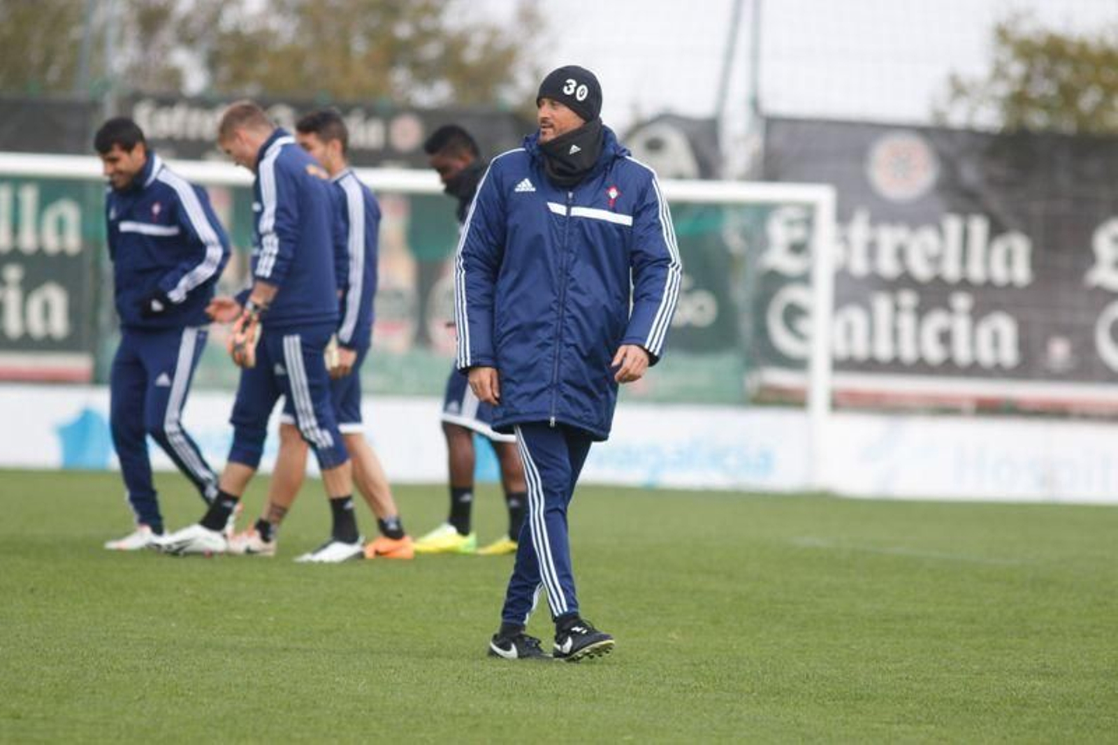 Luis Enrique Martínez, durante la sesión de ayer en A Madroa.