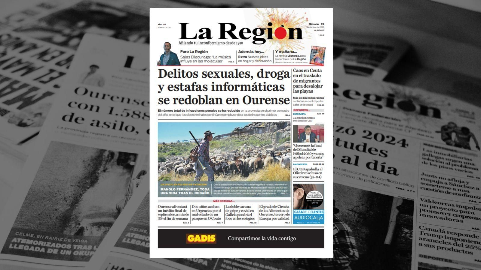 Los titulares de La Región de este sábado, 19 de septiembre