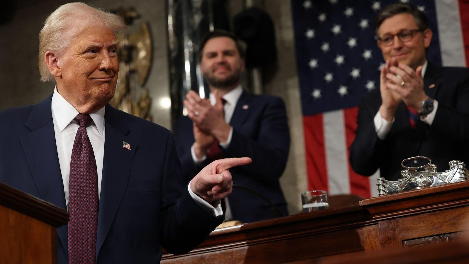 Donald Trump durante su discurso en el Capitolio.