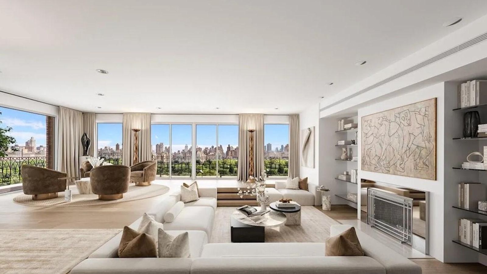 Salón de un ático en Nueva York valorado en 25 millones de euros