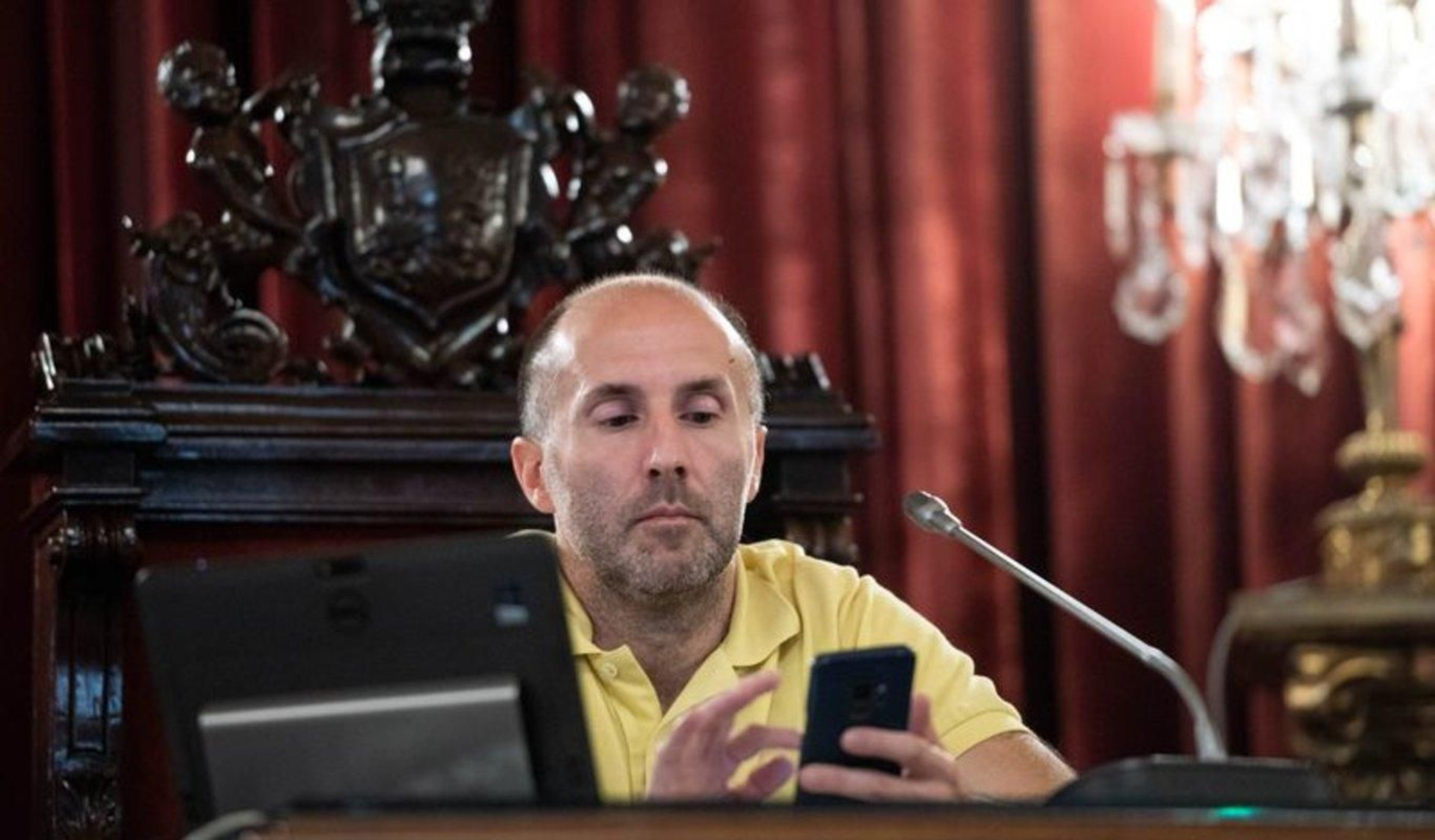 Jácome, durante un acto en el concello. (ARCHIVO)