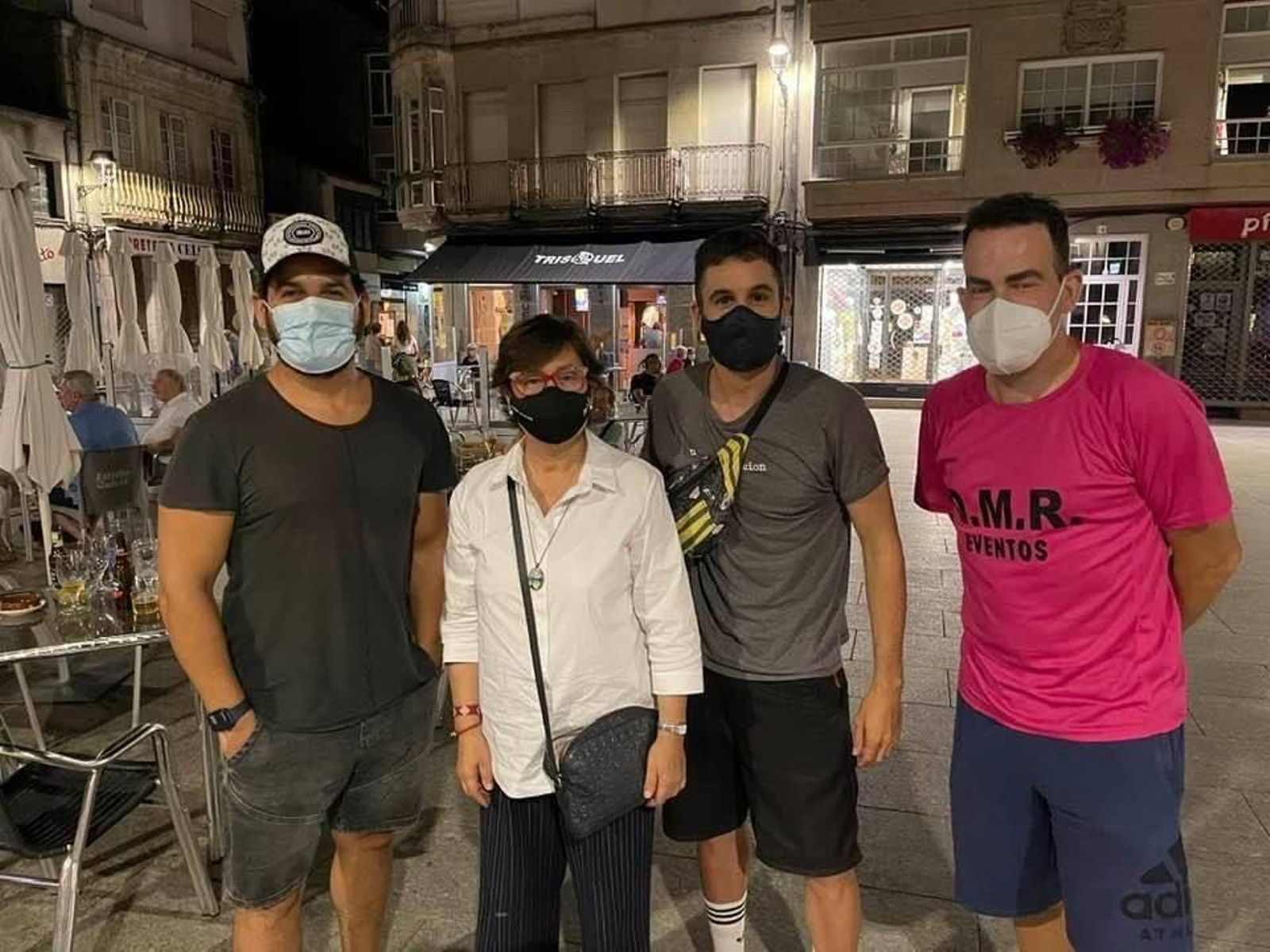 El actor, Fran Perea, junto a Elvira Lama, Pablo Piñeiro y Ricardo Peleteiro.